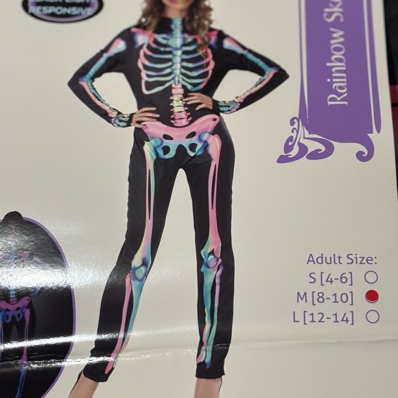 Brand new size medium adult, rainbow, skeleton, black responsive - Picture 4 of 7